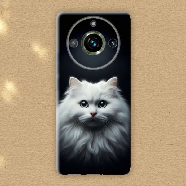 Авторський чохол на Realme 11 Pro та інші моделі телефонів - Біла кішечка