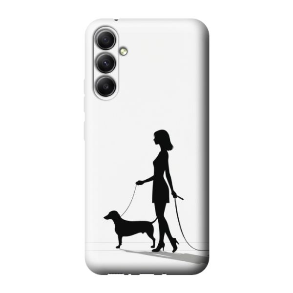 Авторський чохол на Samsung Galaxy A34 та інші моделі телефонів - Жінка з собачкою