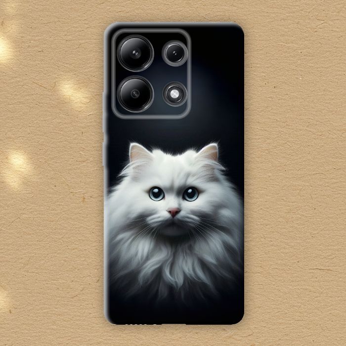 Авторський чохол на Realme 11 Pro та інші моделі телефонів - Біла кішечка